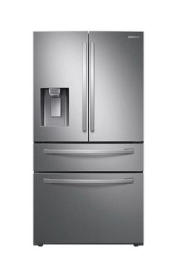 Samsung RF24R7201SR 22.6-cu ft 4-Door Counter-depth Smart French Door Refrigerator with Ice Maker (Fingerprint Resistant Stainless Steel) Model RF24R7201SR