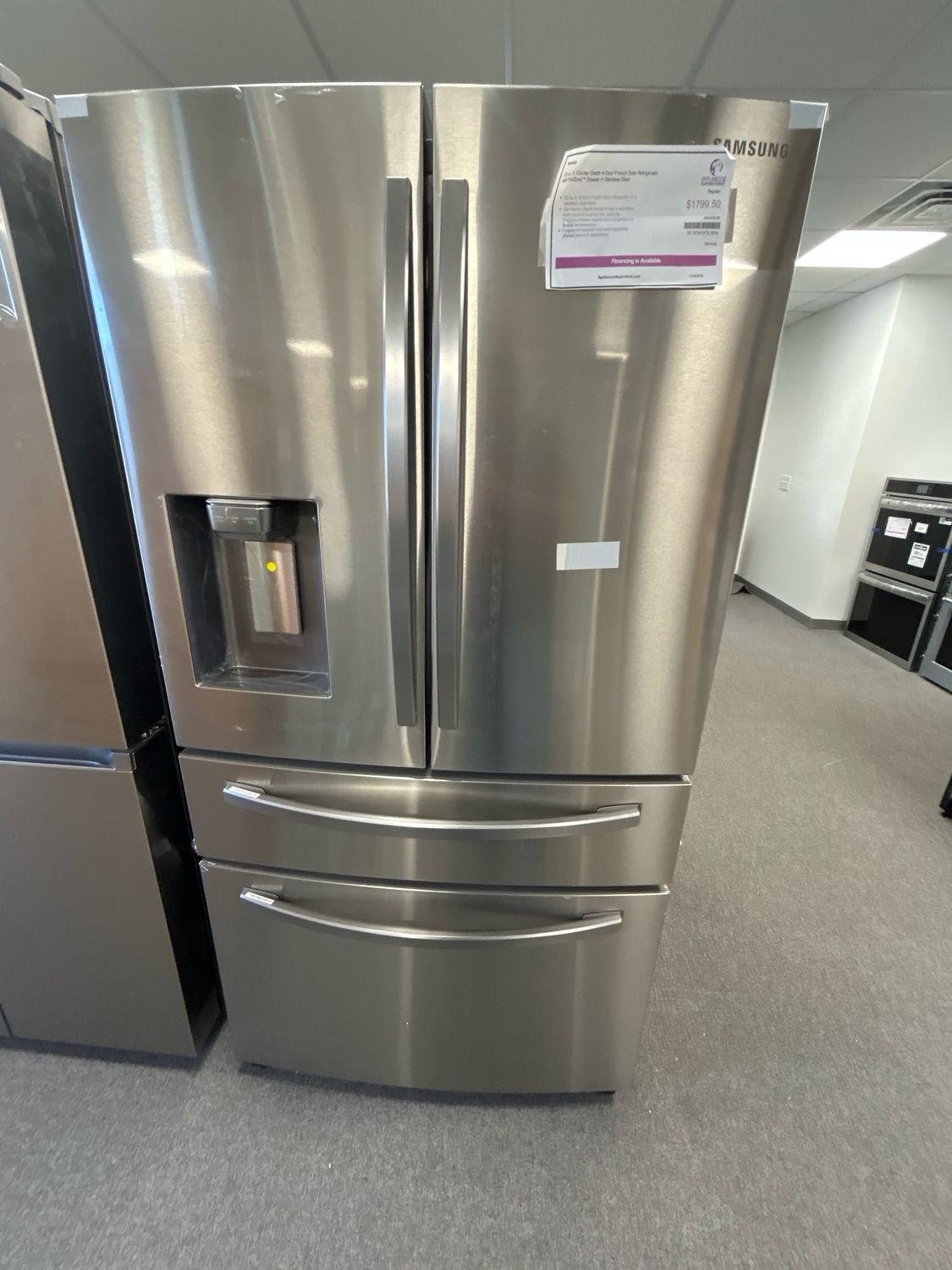 Samsung RF24R7201SR 22.6-cu ft 4-Door Counter-depth Smart French Door Refrigerator with Ice Maker (Fingerprint Resistant Stainless Steel) Model RF24R7201SR