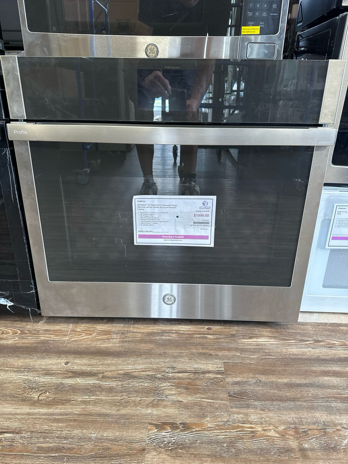 GE Profile PTS7000SNSS 30-in Self-cleaning Air Fry Convection European Element Smart Single Electric Wall Oven Stainless Steel