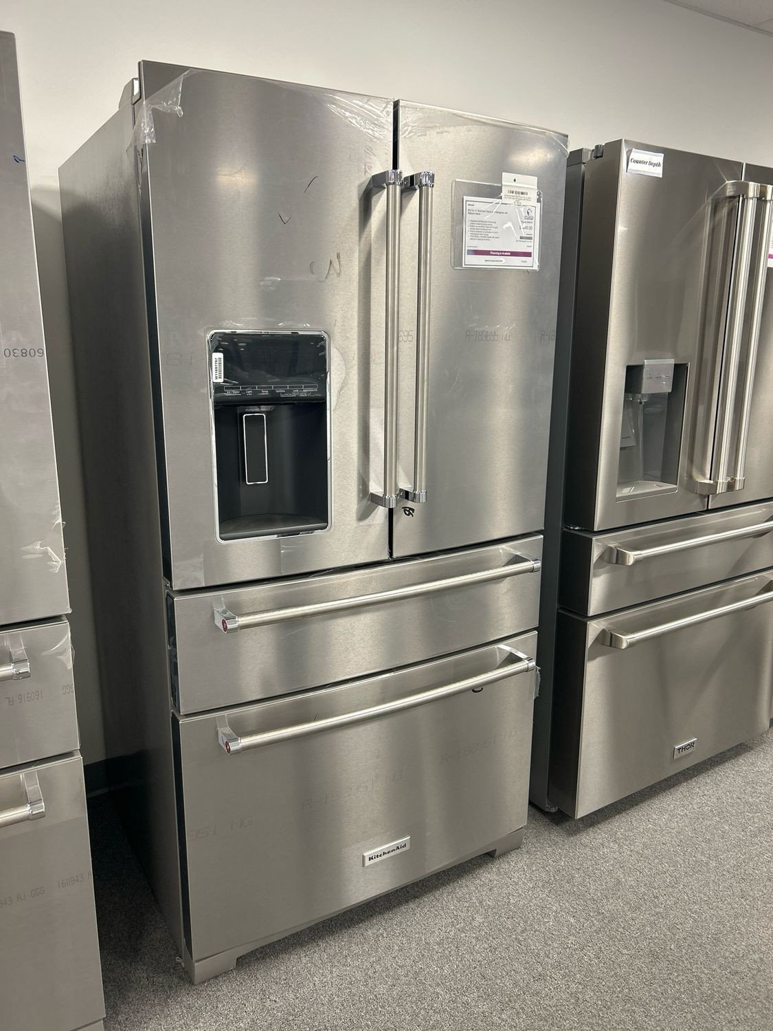 Kitchenaid KRMF536RPS 26.2 Cu. Ft. Multi-Door French Door Refrigerator with Platinum Interior