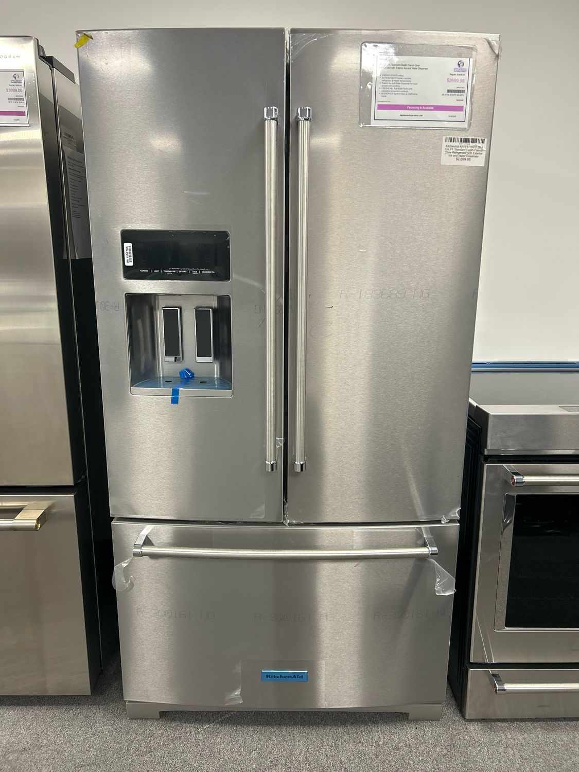 Kitchenaid KRFF577KPS 26.8 Cu. Ft. Standard-Depth French Door Refrigerator with Exterior Ice and Water Dispenser