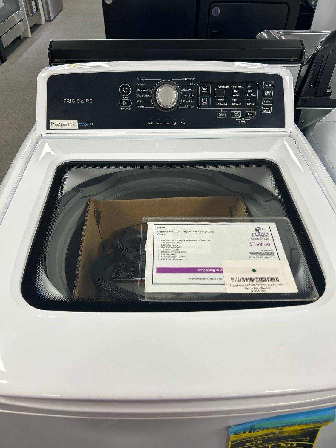 Frigidaire 4.1 Cu. Ft. High Efficiency Top Load Washer FFTW4120SW