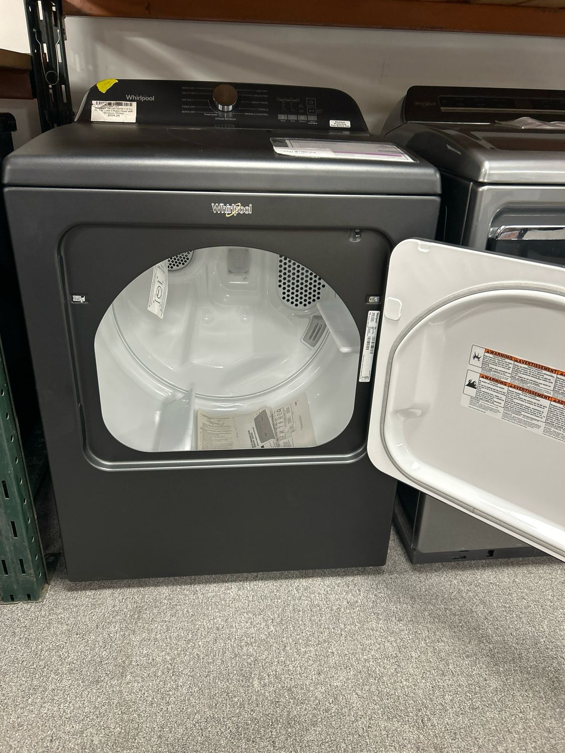 Whirlpool® WED6150PB 7.0 Cu. Ft. Top Load Electric Dryer with Moisture Sensor