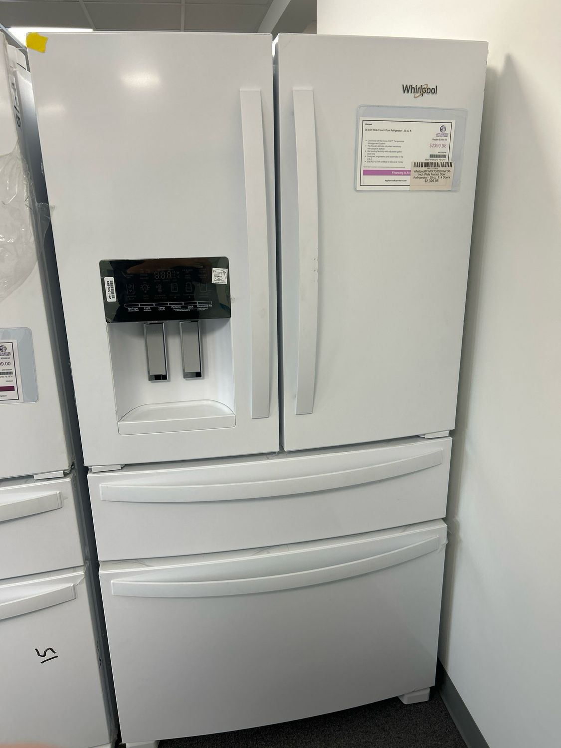Whirlpool WRX735SDHW 36-Inch Wide French Door Refrigerator - 25 cu. ft.