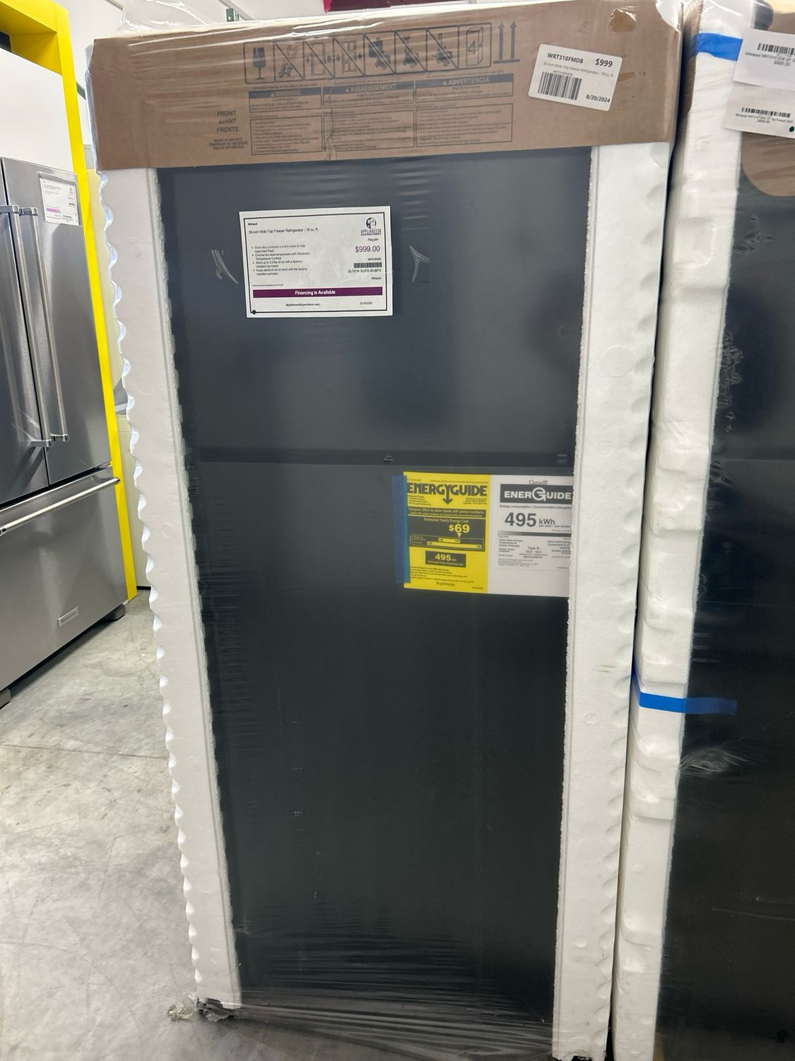 Whirlpool WRT318FMDB 30-inch Wide Top Freezer Refrigerator - 18 cu. ft.