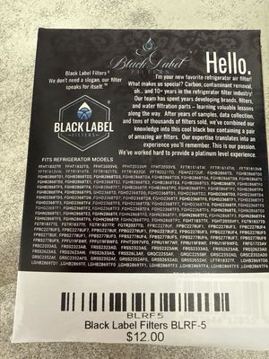 Parts Black Label Filters BLRF-5