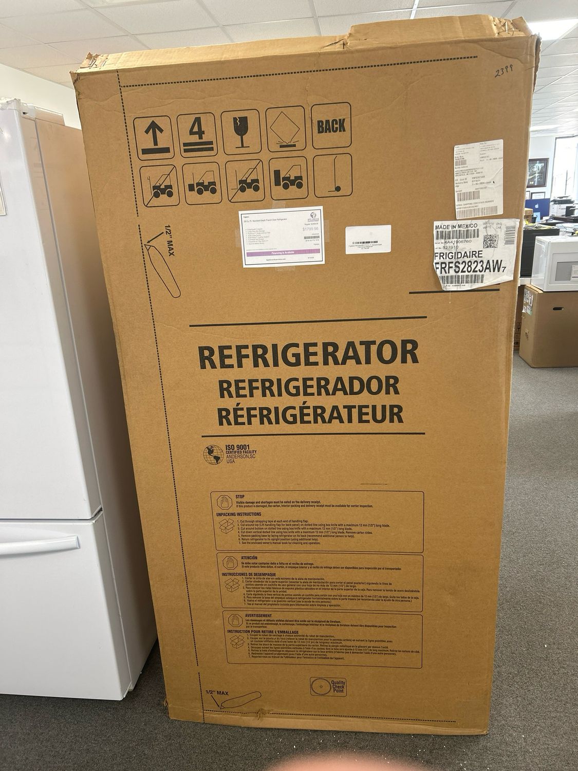 Frigidaire FRFS2823AW 27.8 Cu. Ft. Standard-Depth French Door Refrigerator