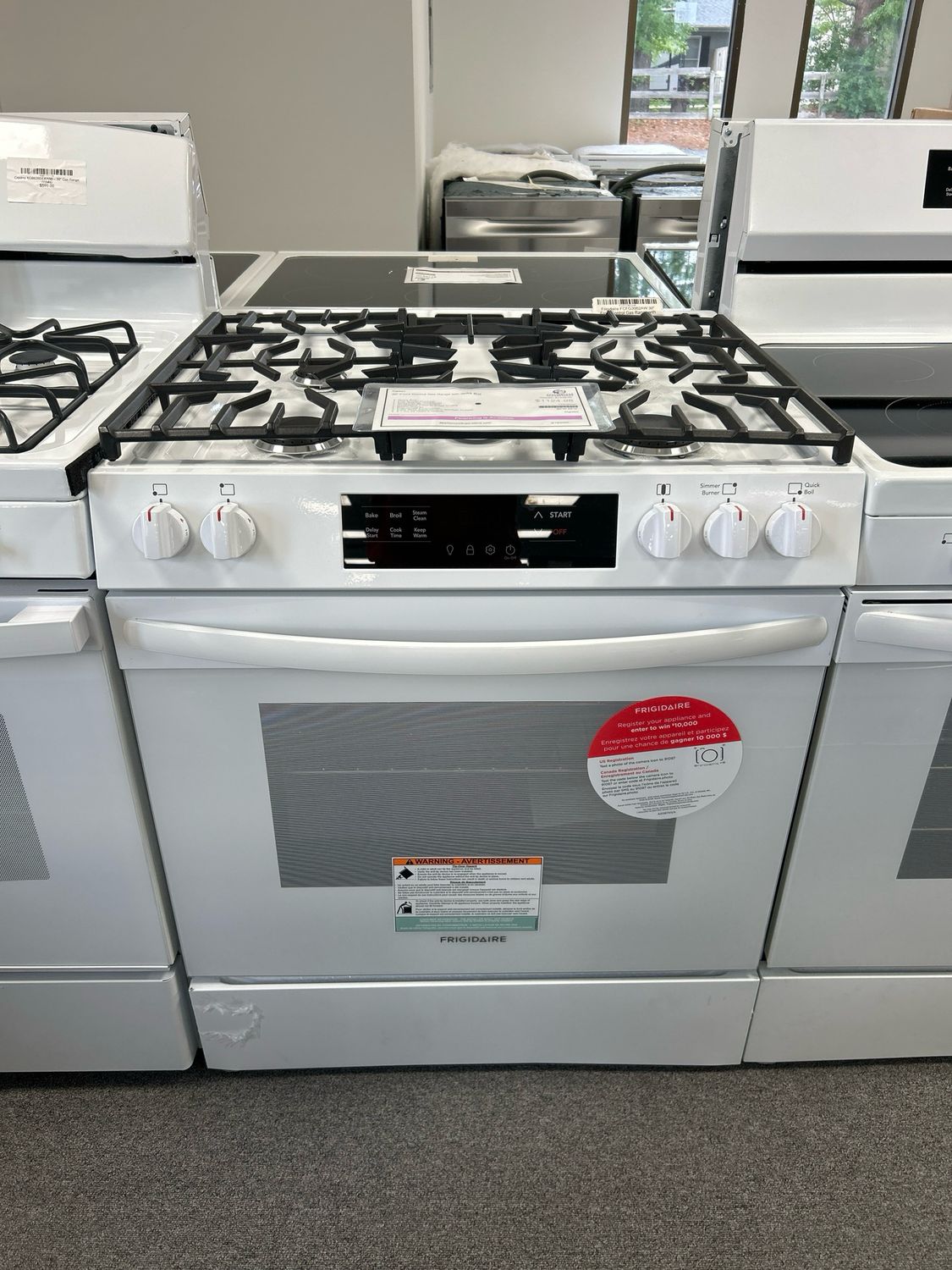 Frigidaire FCFG3062AW 30" Front Control Gas Range with Quick Boil