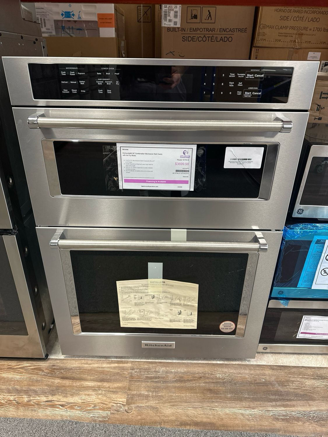 KitchenAid KOEC530PPS 30 inch Combination Microwave Wall Ovens with Air Fry Mode.