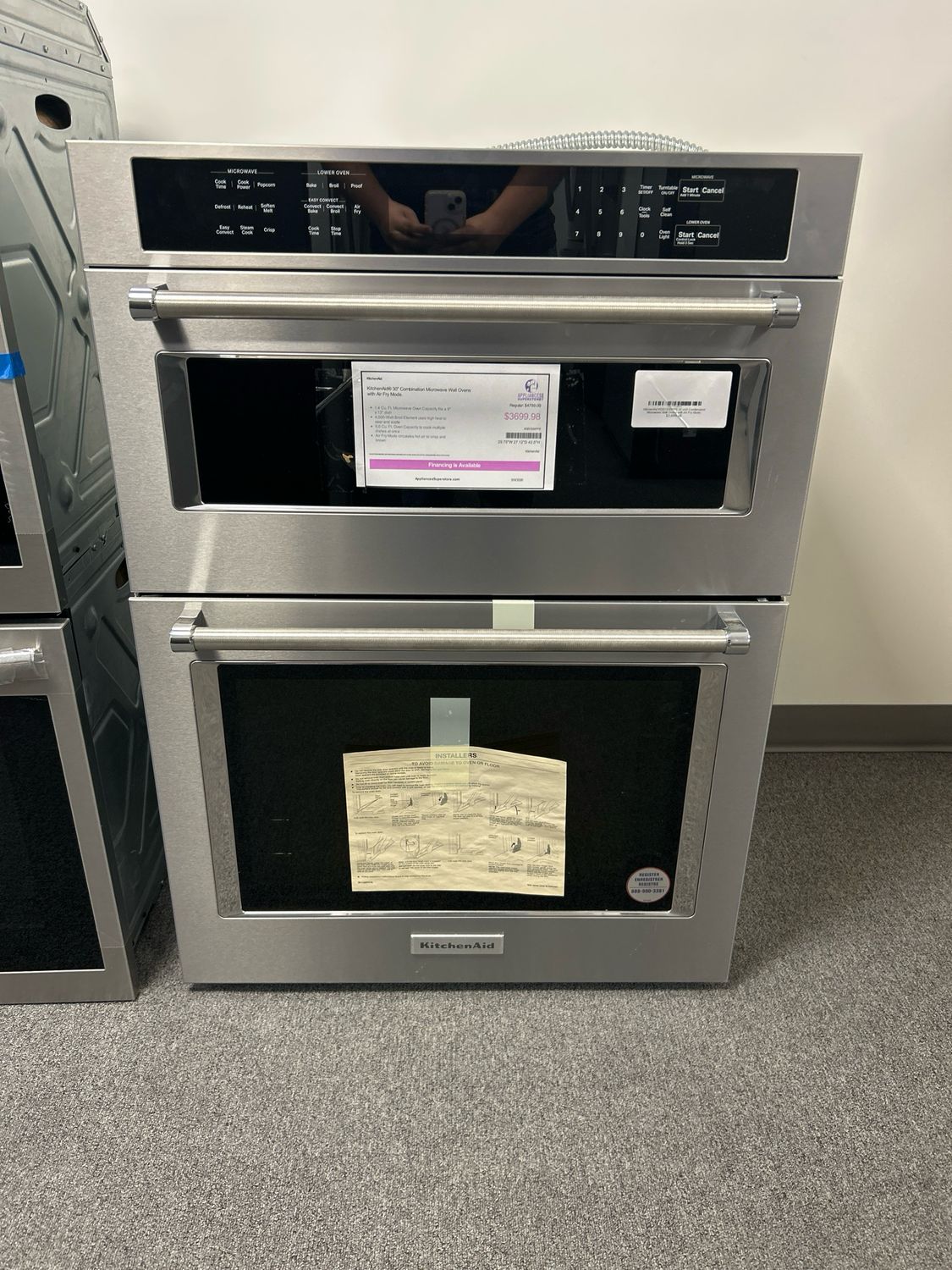 KitchenAid KOEC530PPS 30 inch Combination Microwave Wall Ovens with Air Fry Mode.