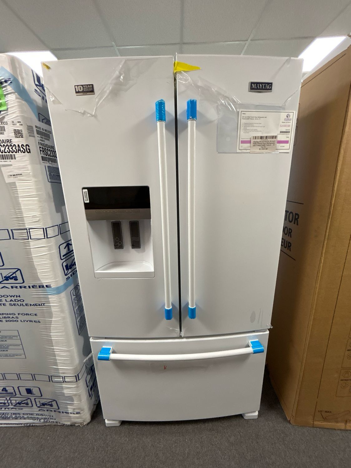 Maytag MFI2570FEW 36-Inch Wide French Door Refrigerator with PowerCold® Feature - 25 Cu. Ft.