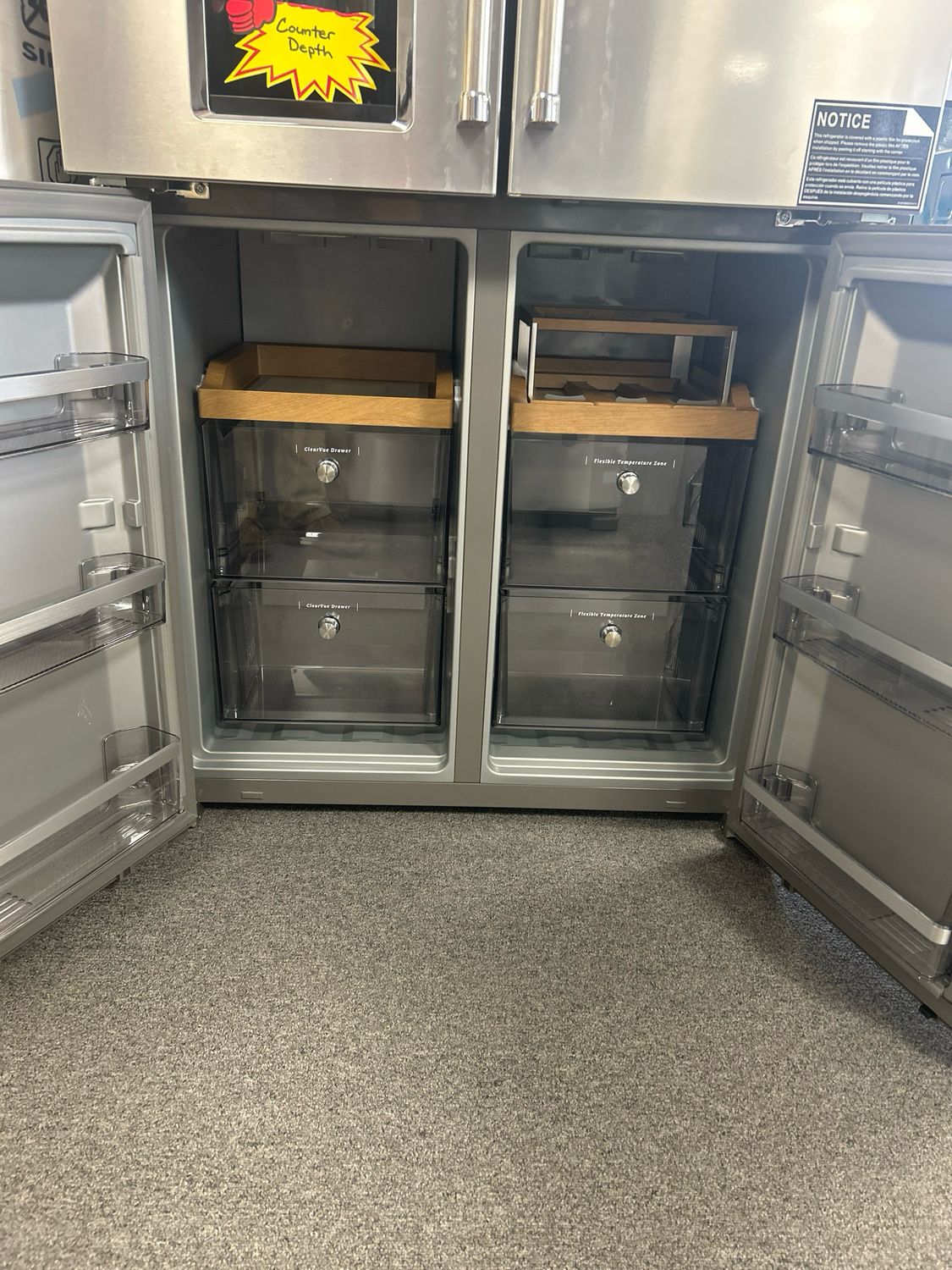 KitchenAid KRQC736RPS 36" Counter-Depth 19.4 Cu Ft 4-Door Refrigerator with Flexible Temperature Zone in PrintShield Finish