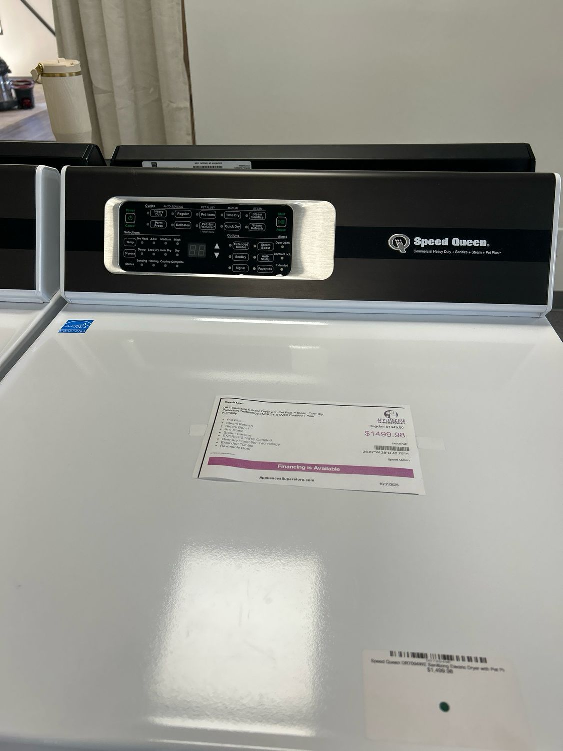 Speed Queen DR7004WE Sanitizing Electric Dryer with Pet Plus