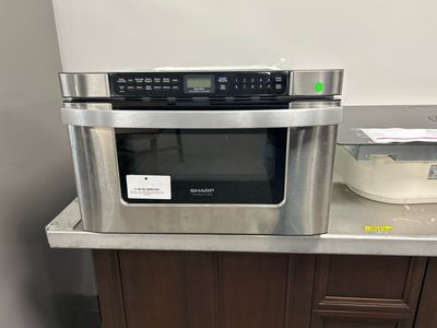 Sharp 24” 1.2 cu. ft. 950W Easy Open Stainless Steel Microwave Drawer. Model KB6524PSY. MSRP $1199