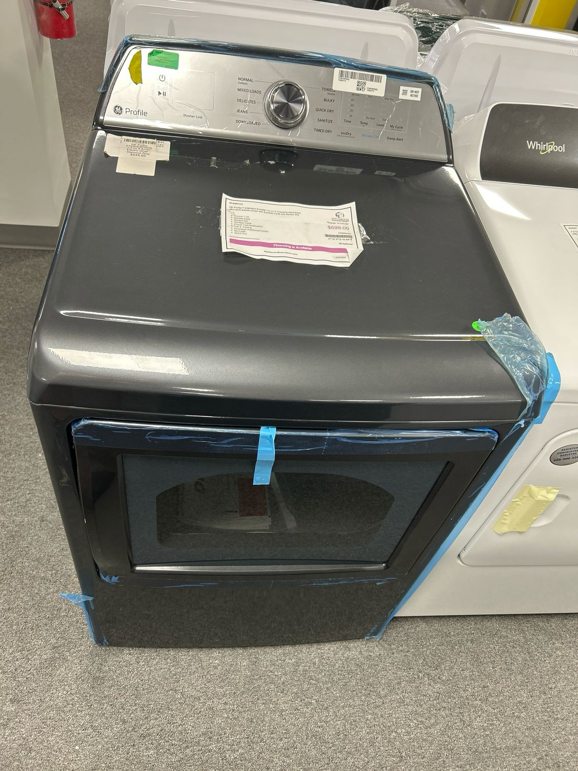 GE Profile PTD60EBPRDG  7.4-cu ft Smart Electric Dryer - Diamond Gray