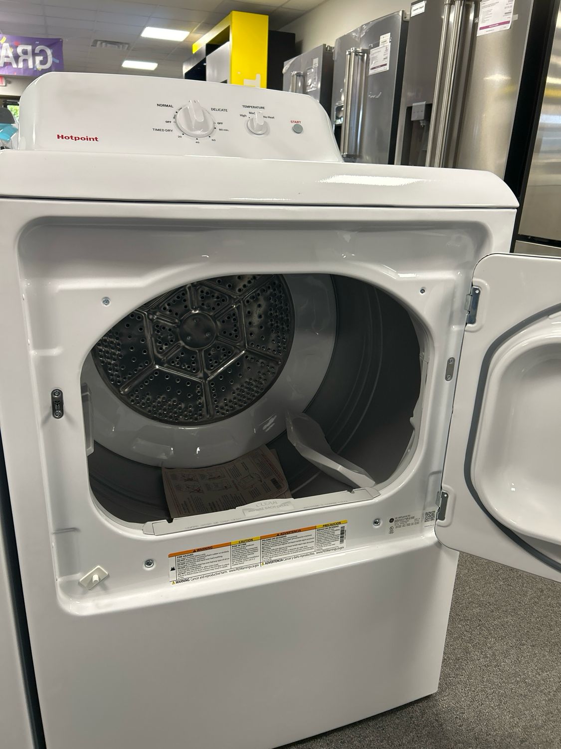 Hotpoint HTX26EASWWW 6.2 cu. ft. Capacity Electric Dryer with Up To 120ft. Venting and Shallow Depth