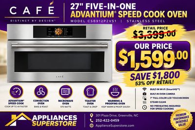 Cafe CSB912P2VS1 27" Smart Five in One Oven with 120V Advantium Technology