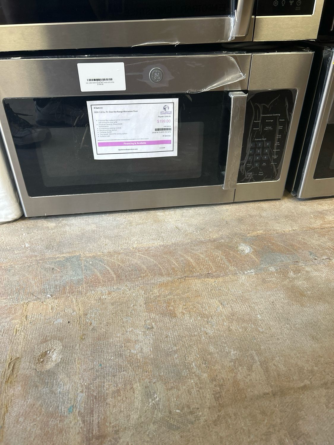GE JVM3160RFSS Microwave Oven Over the Range New