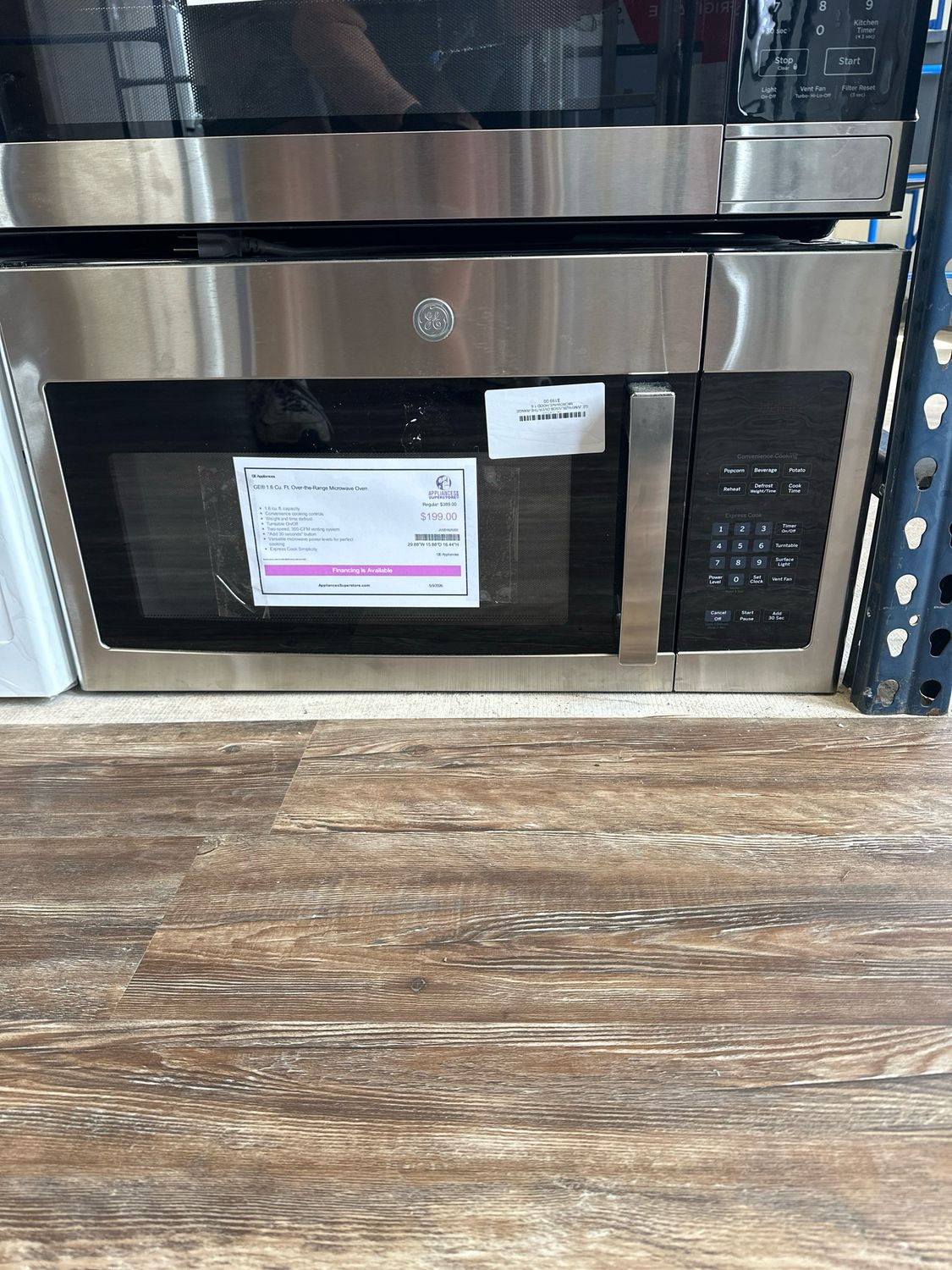 GE JVM3162RJSS OVER-THE-RANGE MICROWAVE/HOOD 1.6