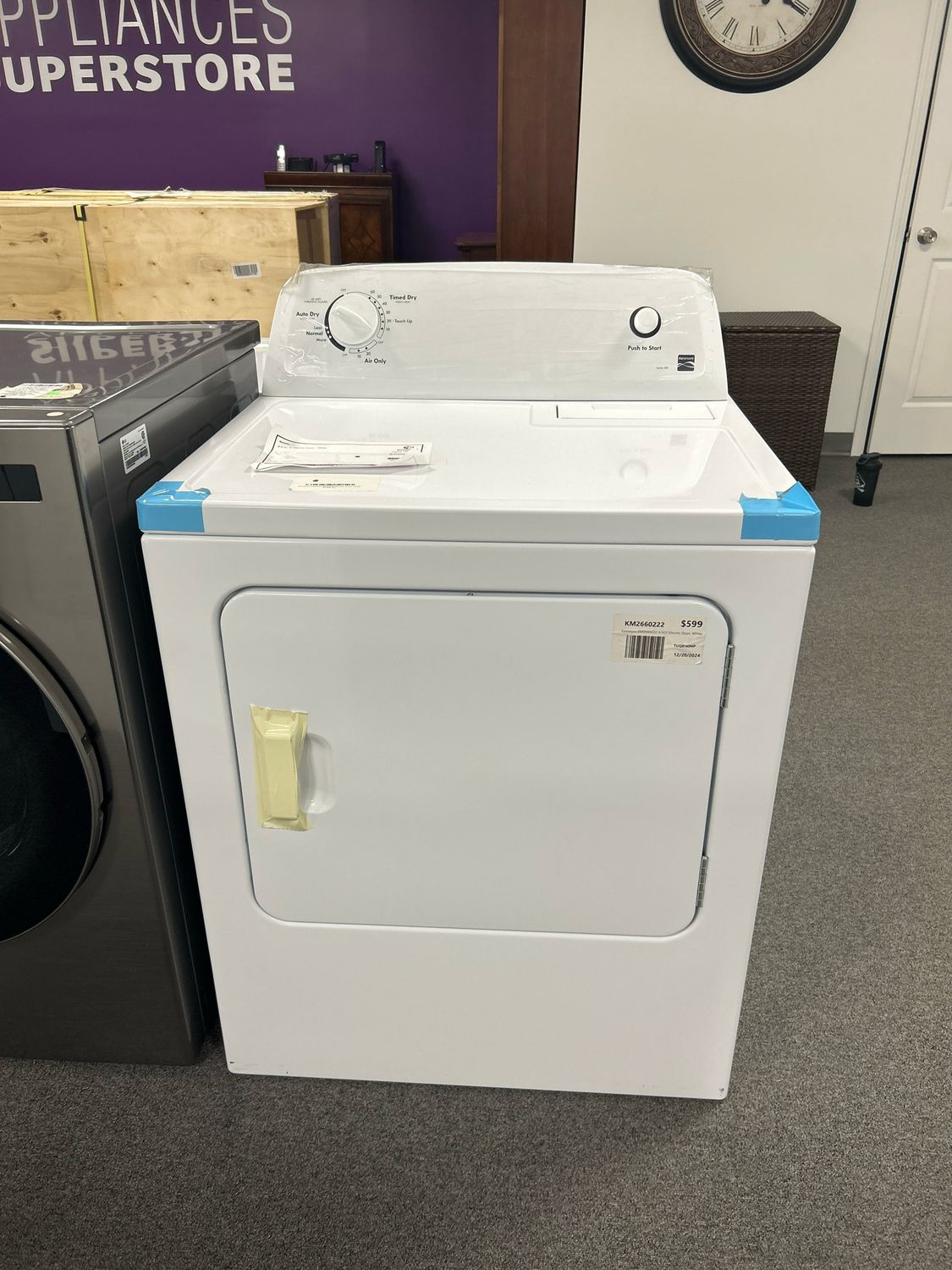 Kenmore KM2660222 6.5CF Electric Dryer, White