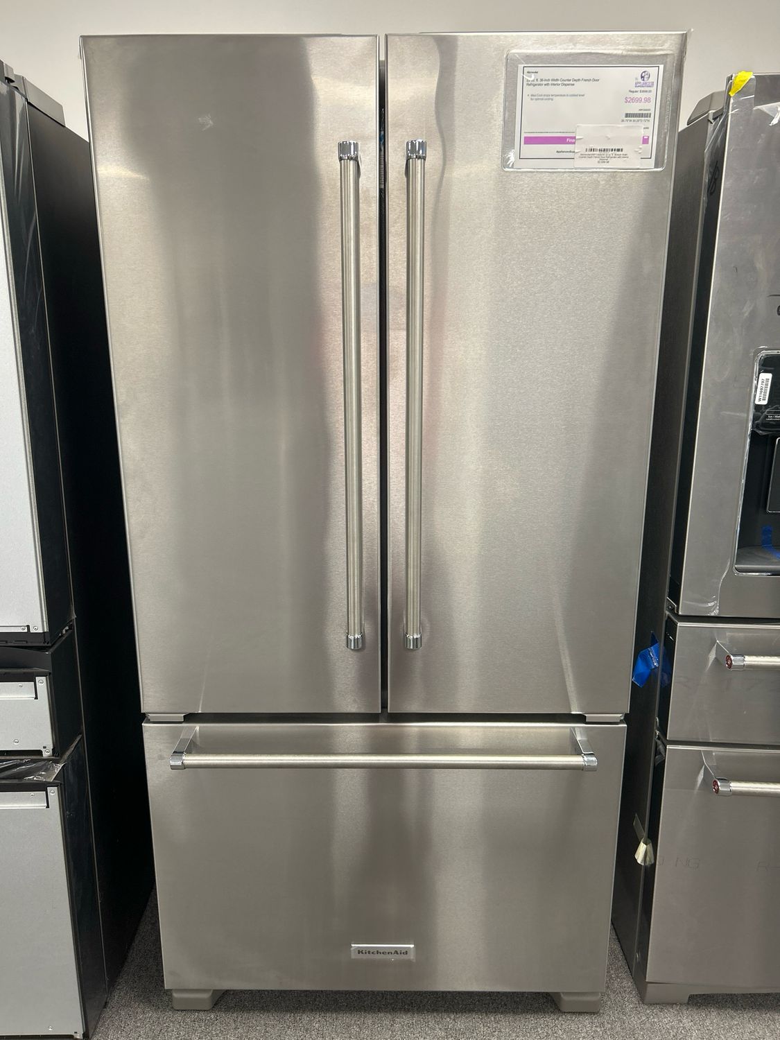 KitchenAid KRFC302ESS 22 cu. ft. 36-Inch Width Counter Depth French Door Refrigerator with Interior Dispense