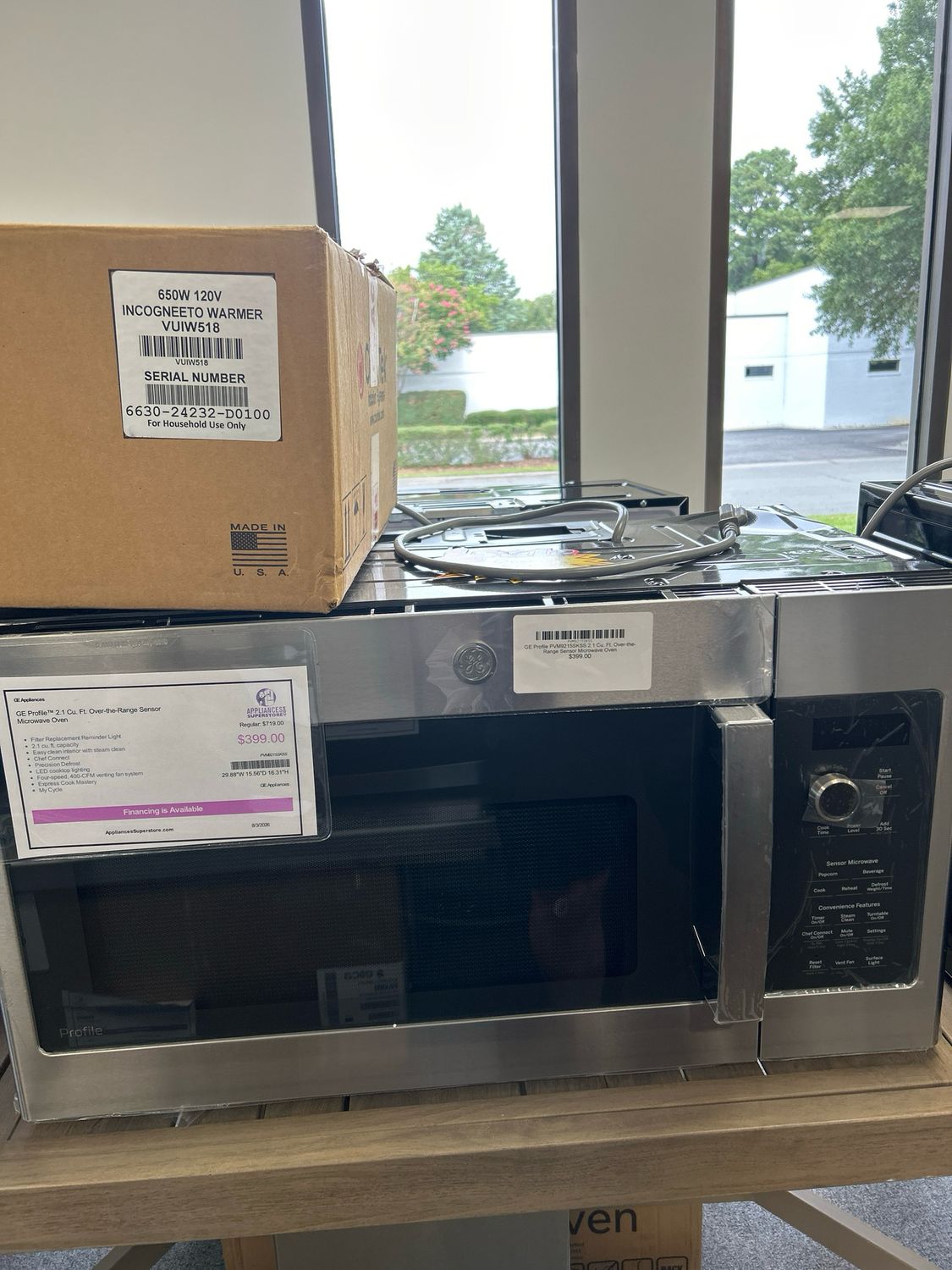 GE Profile PVM9215SKSS 2.1 Cu. Ft. Over-the-Range Sensor Microwave Oven