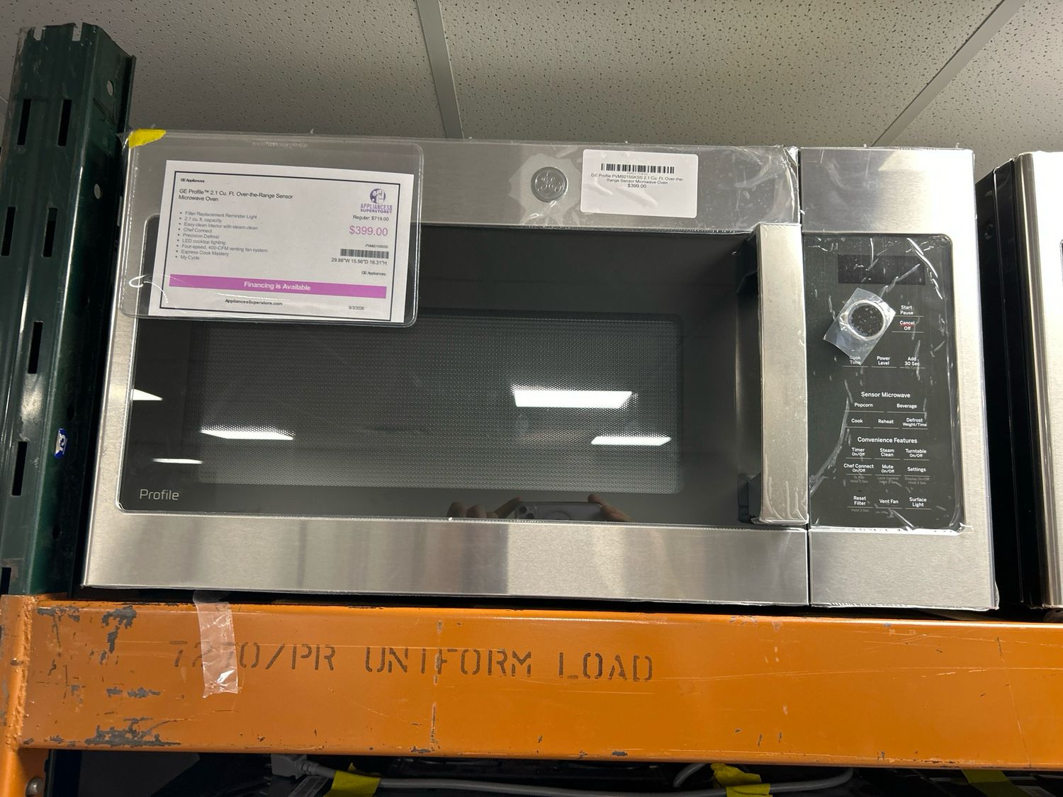 GE Profile PVM9215SKSS 2.1 Cu. Ft. Over-the-Range Sensor Microwave Oven