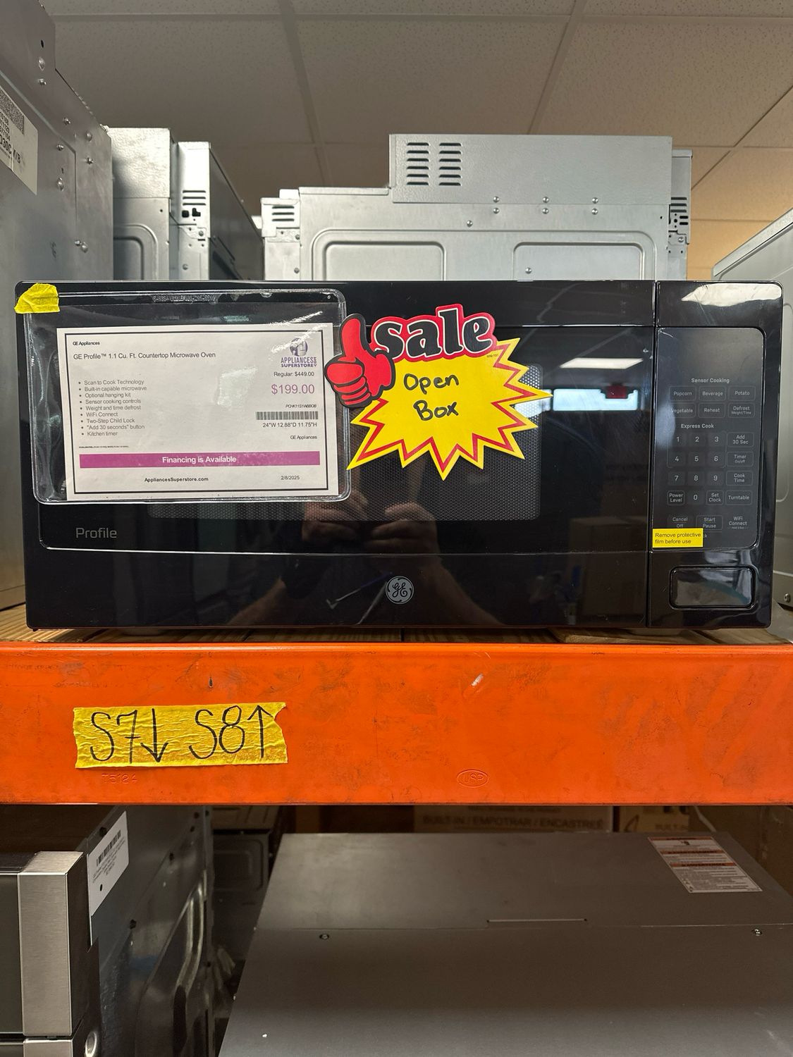 GE Profile PCHK11S1WBB 1.1 Cu Ft Countertop Microwave Oven