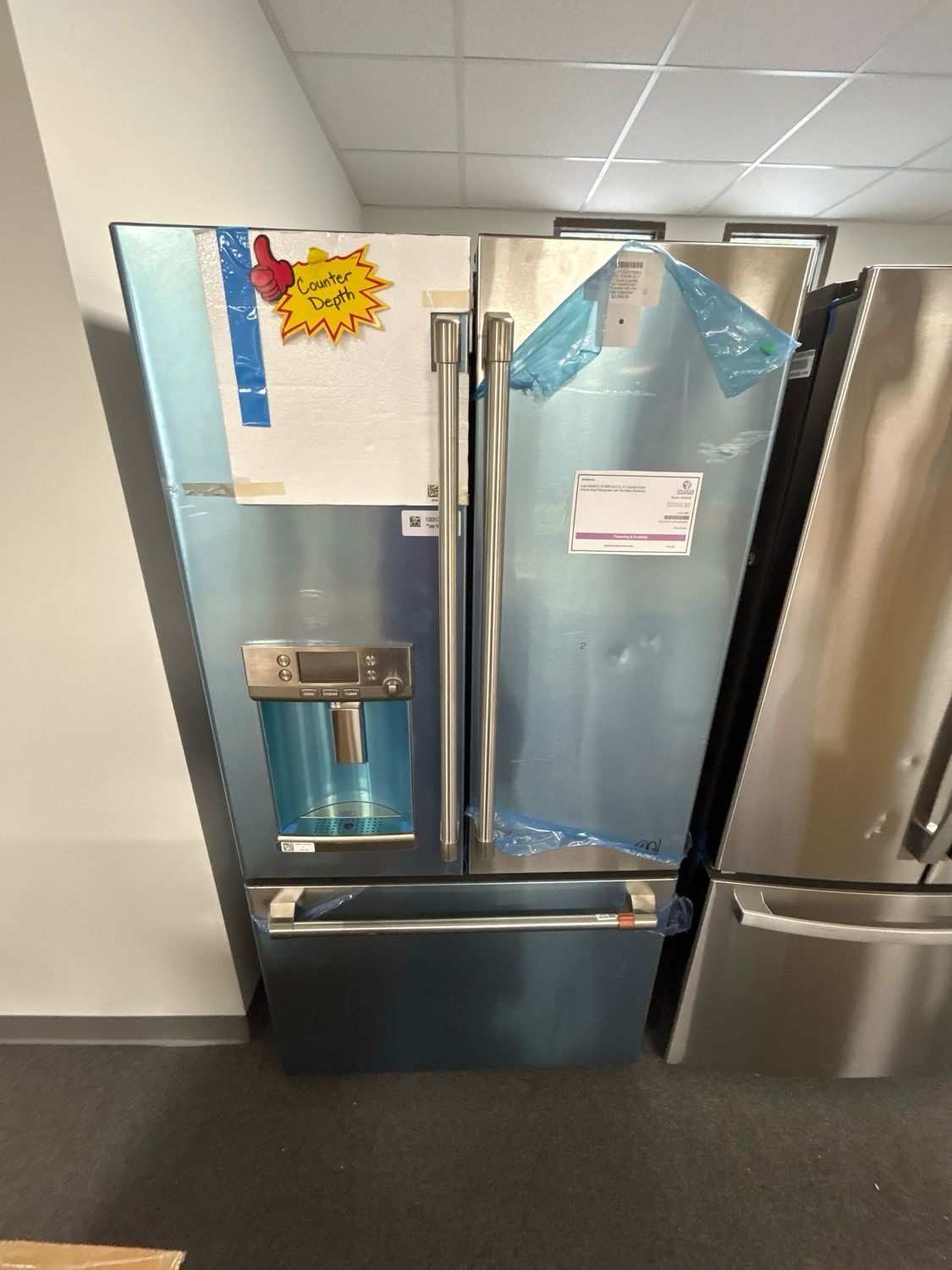 GE Cafe CYE22TP2MS1 ENERGY STAR® 22.1 Cu. Ft. Smart Counter-Depth French-Door Refrigerator with Hot Water Dispenser