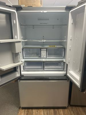 Samsung RF30BB6600APAA bespoke 3-door French door refrigerator with customizable door panel 30 cu. ft.