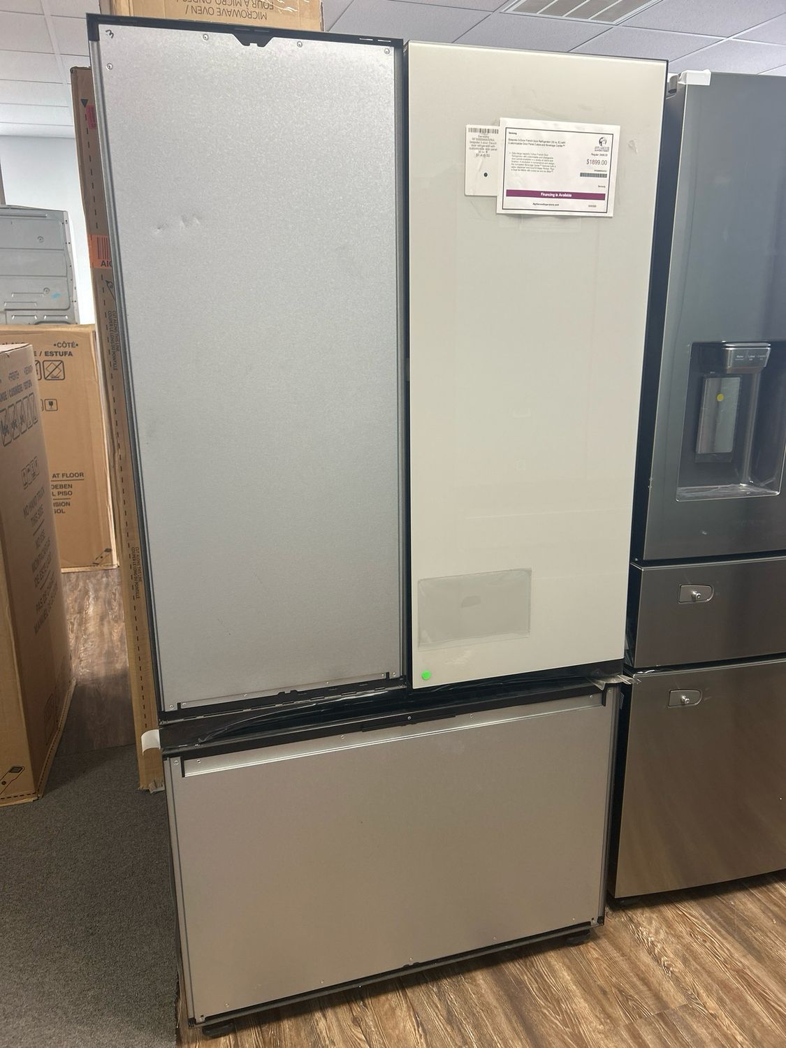 Samsung RF30BB6600APAA bespoke 3-door French door refrigerator with customizable door panel 30 cu. ft.