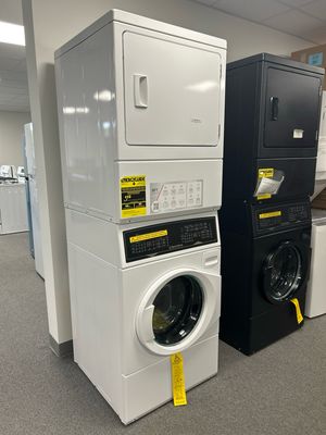 Speed Queen SF7008WE Speed Queen Stacked Front Load Washer, Electric Dryer + Pet Plus Flea Cycle