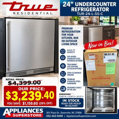 True TUR24LSSC 24" Undercounter Refrigerator
