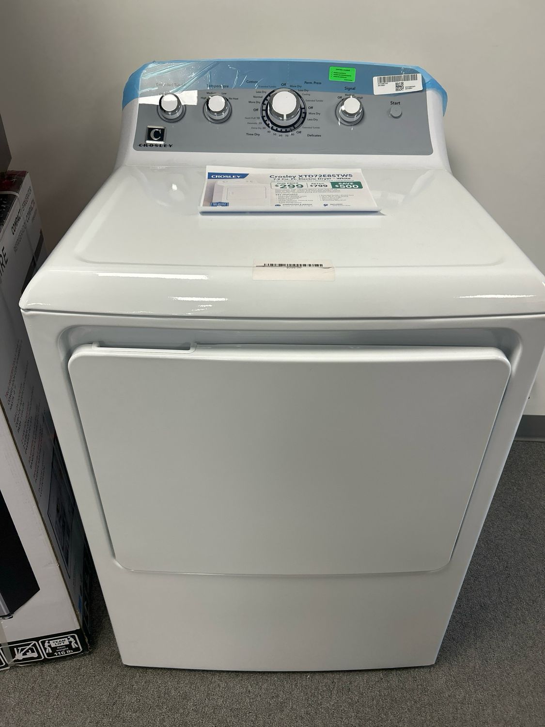 Crosley Dryer XTD72E8STWS – 7.2 Cu. Ft. Electric Dryer (White)