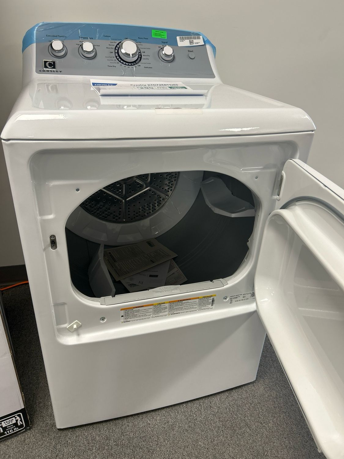 Crosley Dryer XTD72E8STWS – 7.2 Cu. Ft. Electric Dryer (White)