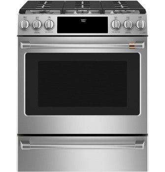 Cafe CGS700P2MS1 30" Smart Slide-in, Front Control, Gas Range with Convection Oven