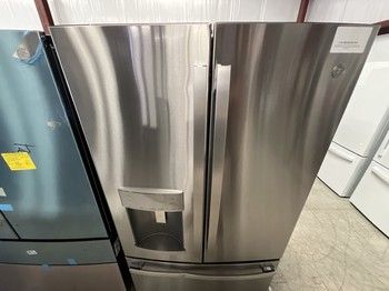 GE GYE22GYNFS 22.1CF French Door Refrigerator with External Ice and Water Dispenser, Stainless Steel