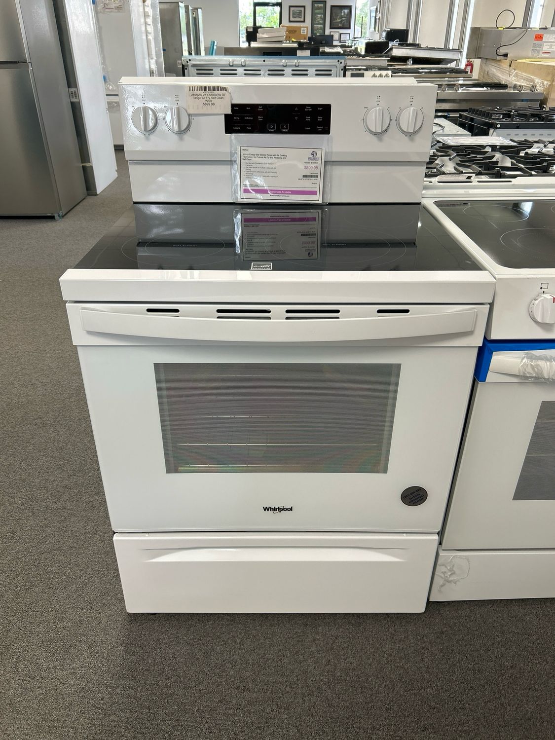 Whirlpool WFES5030RW 30" Range, Air Fry, Self Clean, White