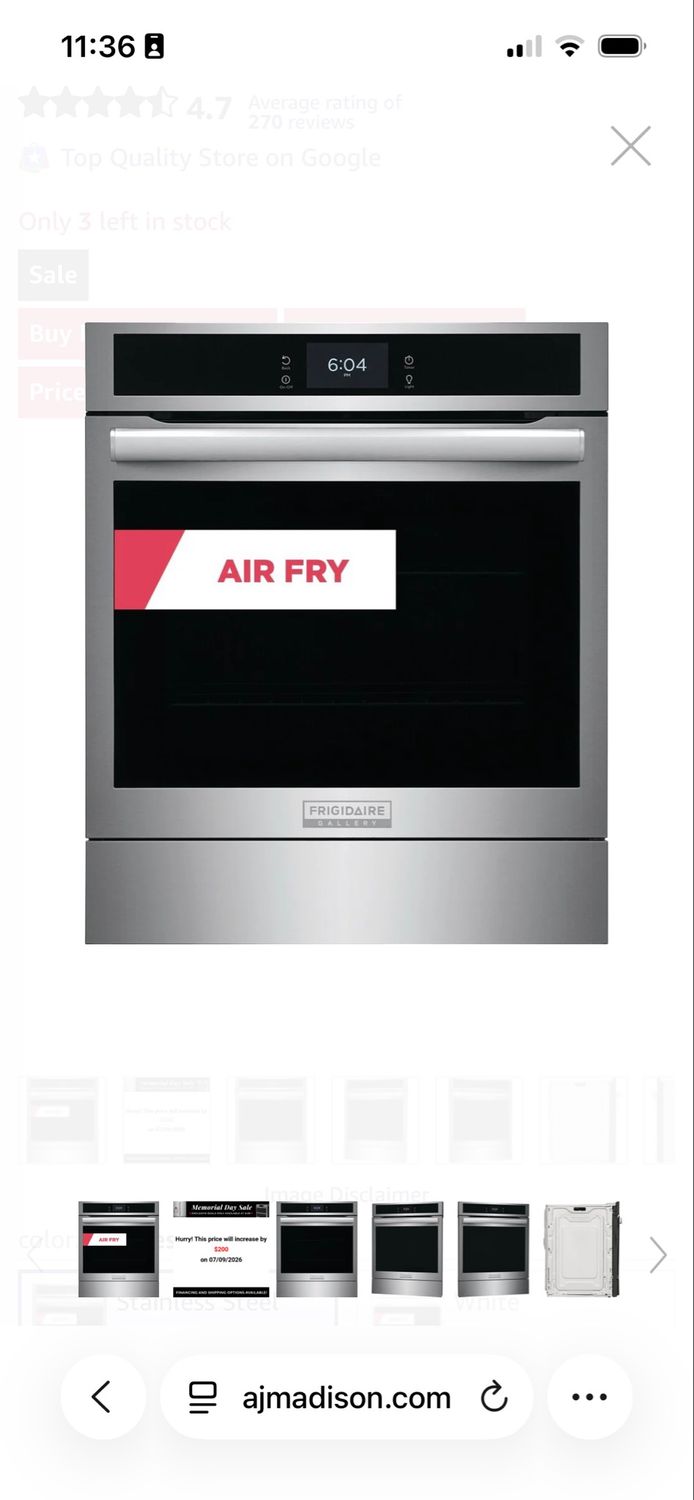 Frigidaire 24" Electric Wall Oven GCWS2438AF