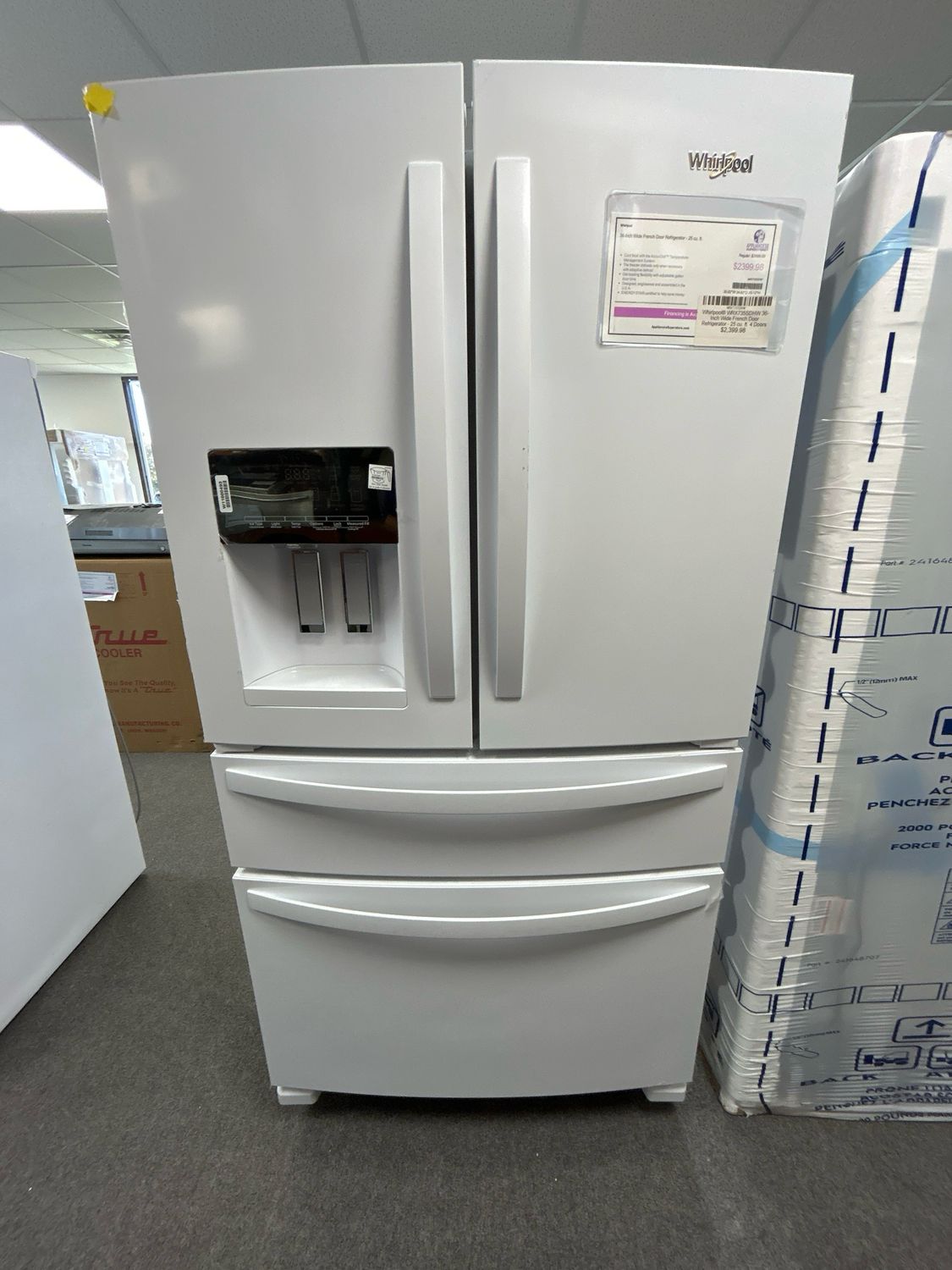 Whirlpool® WRX735SDHW 36-Inch Wide French Door Refrigerator - 25 cu. ft. 4 Doors