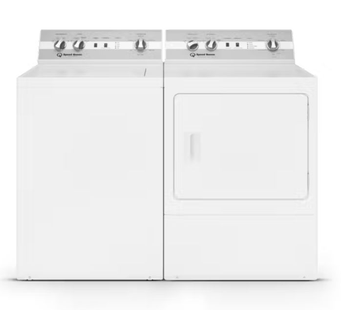 Speed Queen Laundry Set No Lid Lock TC5003WN and DC5004WE