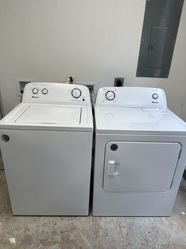 Pre Owned Amana Top Load Washer Electric Fryer NTW4516FW4PONED4655EW1PO Pre-Owned Appliance