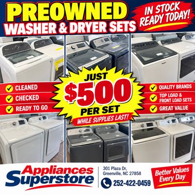 Refurbished Appliance Washer and Dryer Set Pre Owned PO Appliance