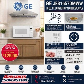 GE- JES1657DMWW - Counter Top microwave White
