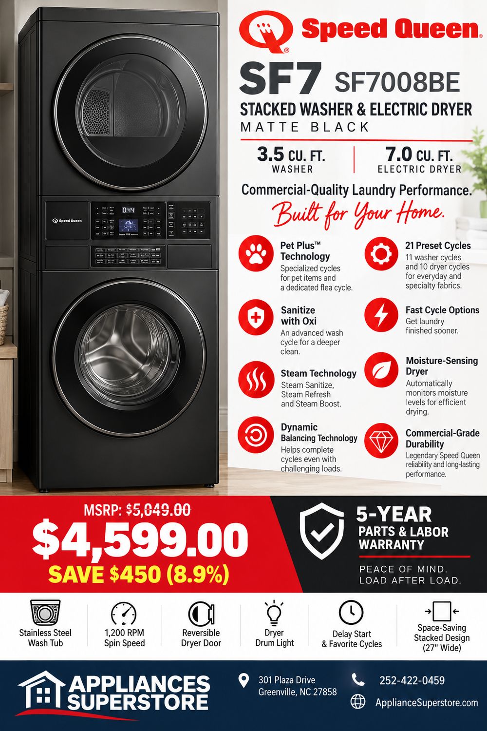 Speed Queen Laundry Center SF7008BE