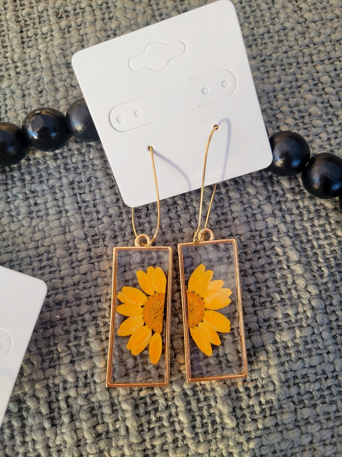 Orange Pressed Flower Dangle