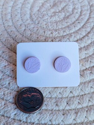 Lavender tulip stud