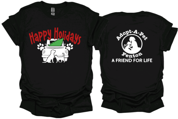 Happy Holidays Unisex Tshirt or Crewneck Sweatshirt with Logo on back