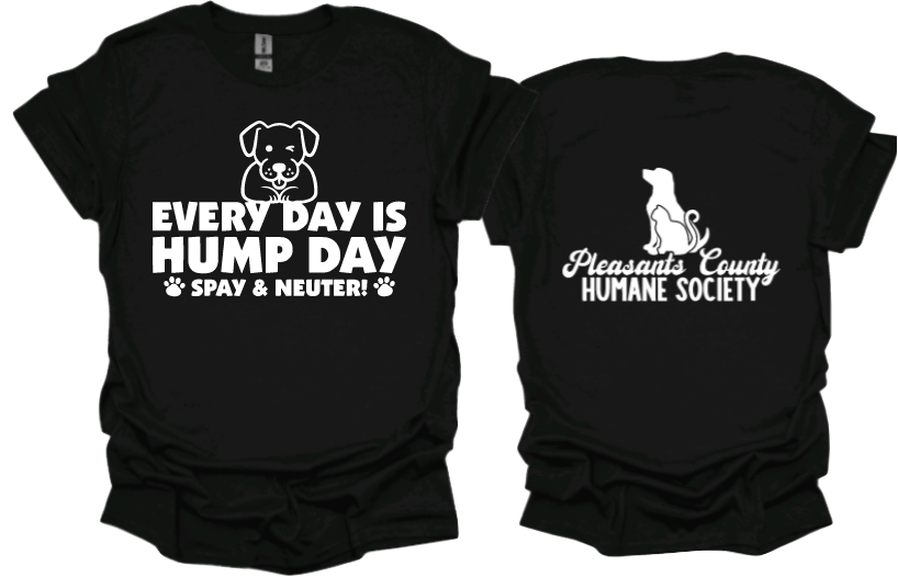Every day is hump day unisex tshirt or crewneck sweatshirt with logo on back