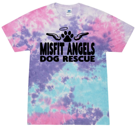 Misfit Angels Dog Rescue Logo Tie Dye Tshirt